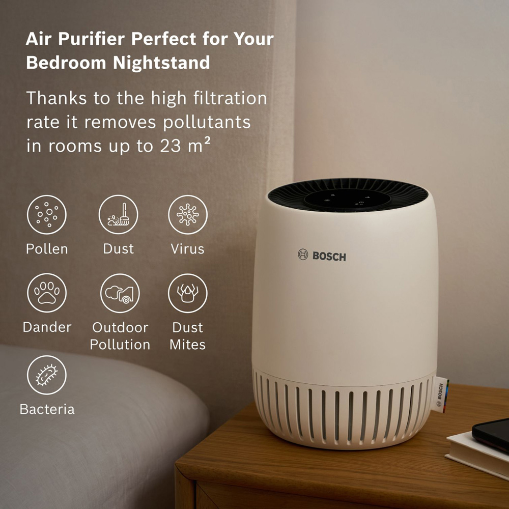Bosch Air 500 2-in-1 Black and White Compact Air Purifier Image 2