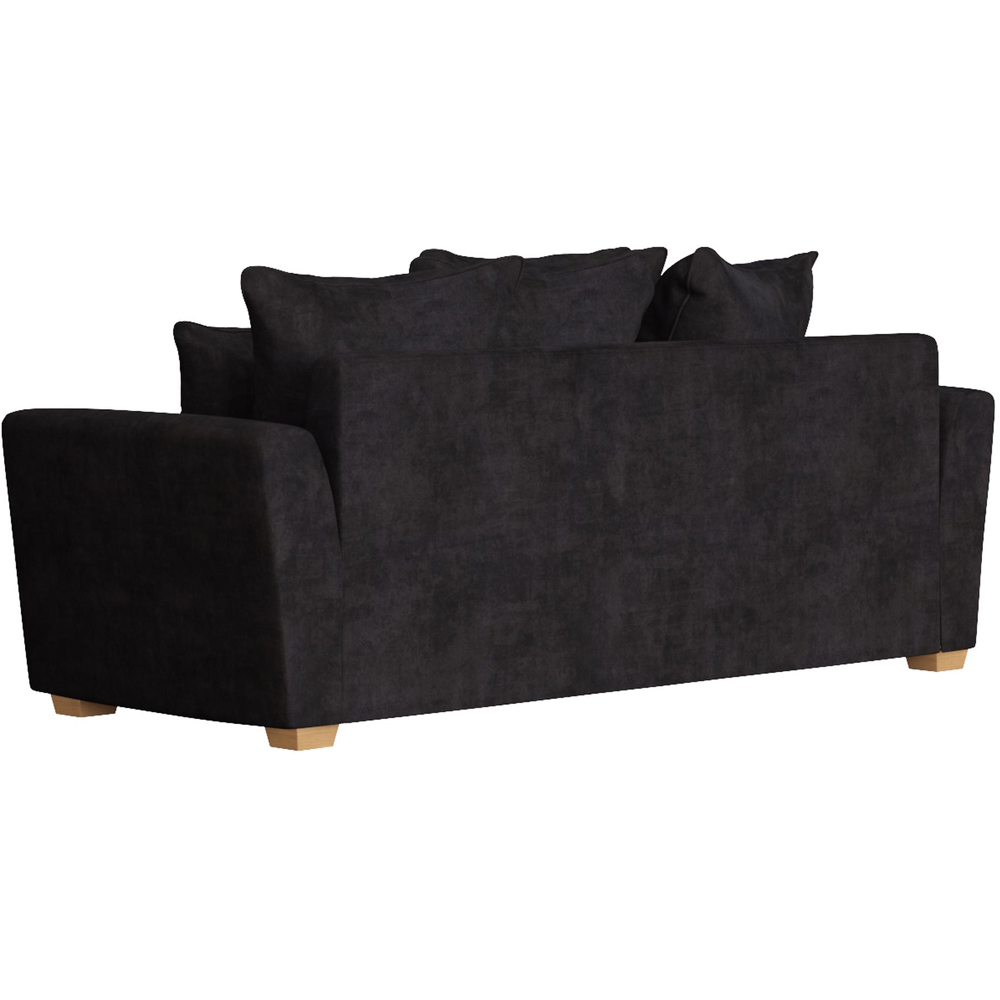 Wendleberry 3 Seater Ebony Plush Velvet Scatter Back Sofa Image 4