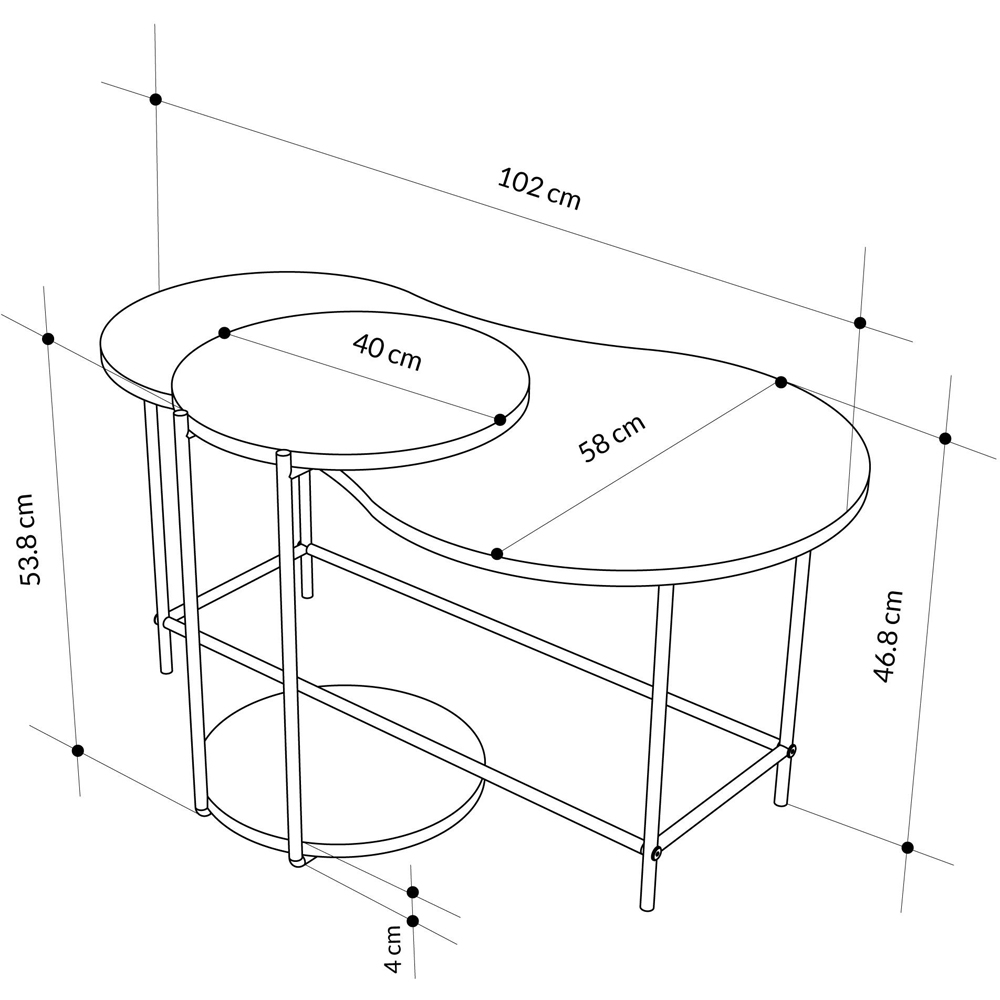 Decortie Cuddle White Marble Effect Nest of Tables Set of 2 Image 8