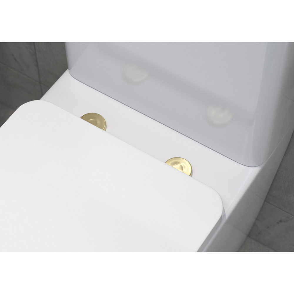 Bathstore Brushed Brass Toilet Seat Cover Cap 2 Pack Image 2