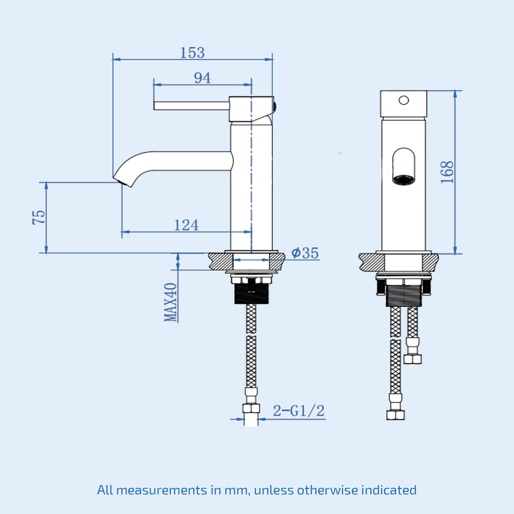 Nes Home Alice Matt Black Single Lever Deck Mounted Basin Mono Tap with Waste Image 3