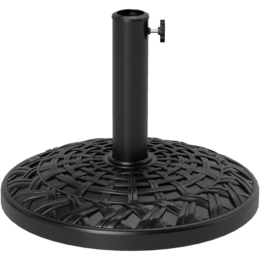 Outsunny Black Round Resin Parasol Base 12kg Image 1