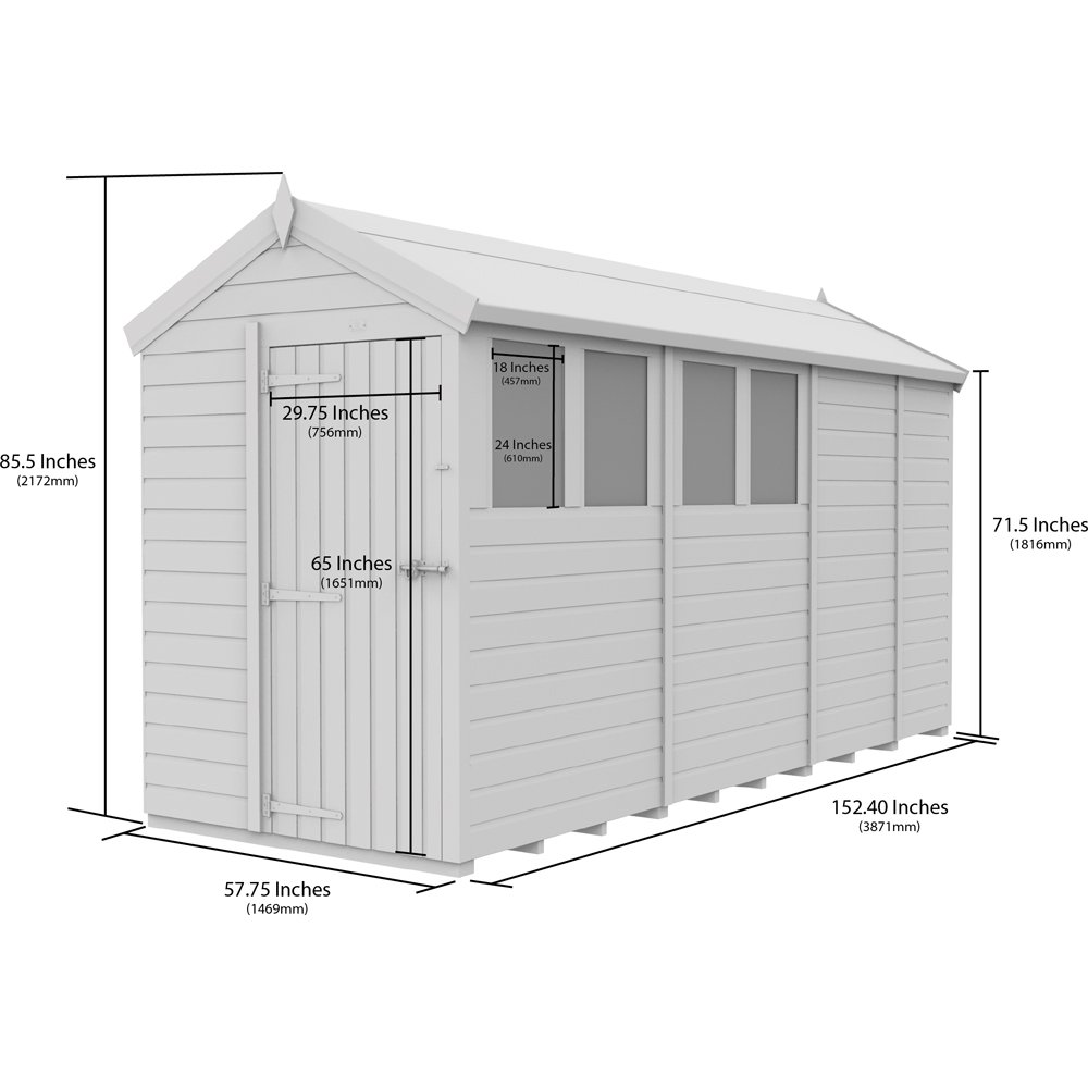 DIY Sheds 5 x 13ft Tongue and Groove Timber Apex Garden Shed Image 9