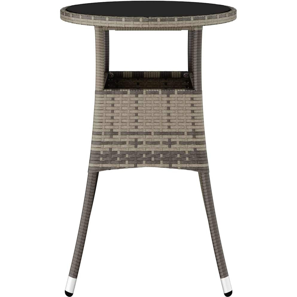 Walplus 2 Seater Grey Poly Rattan Tempered Glass Garden Coffee Table Image 4