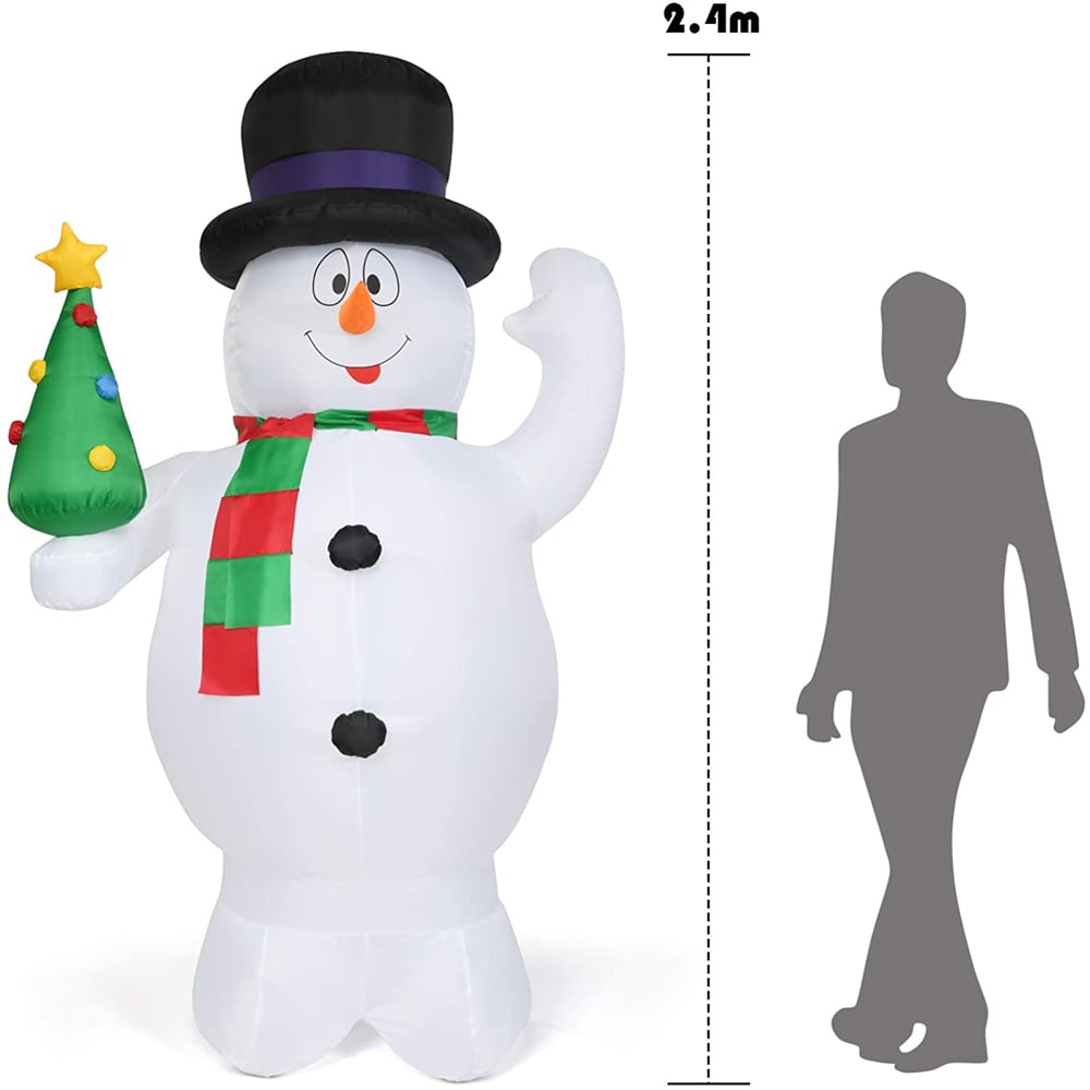 Costway Snowman LED Inflatable Outdoor Christmas Decoration 7.9ft Image 9