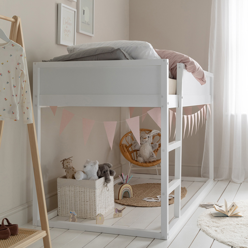 Noa and Nani Lykke White Reversible Mid Sleeper Cabin Bed with Straight Ladder Image 4