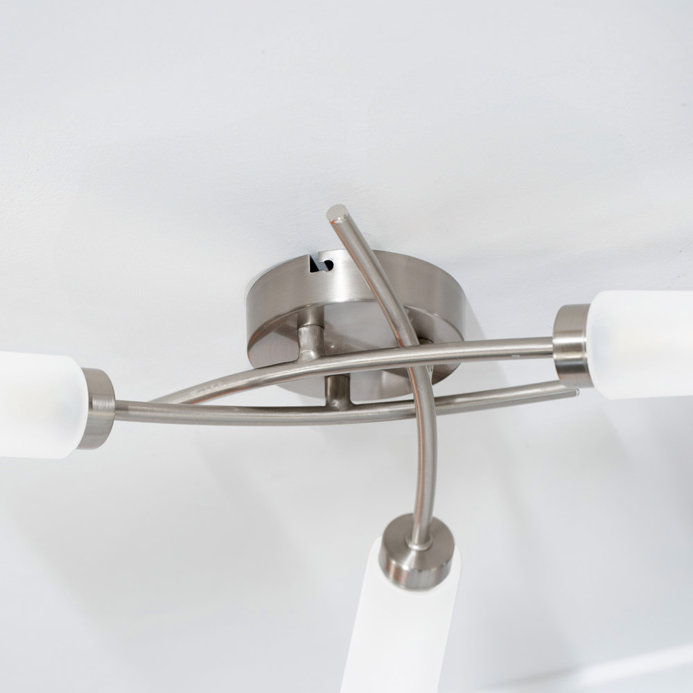 ValueLights Maya Brushed Chrome 3 Way Curved Cross Over Flush LED Ceiling Light Image 4