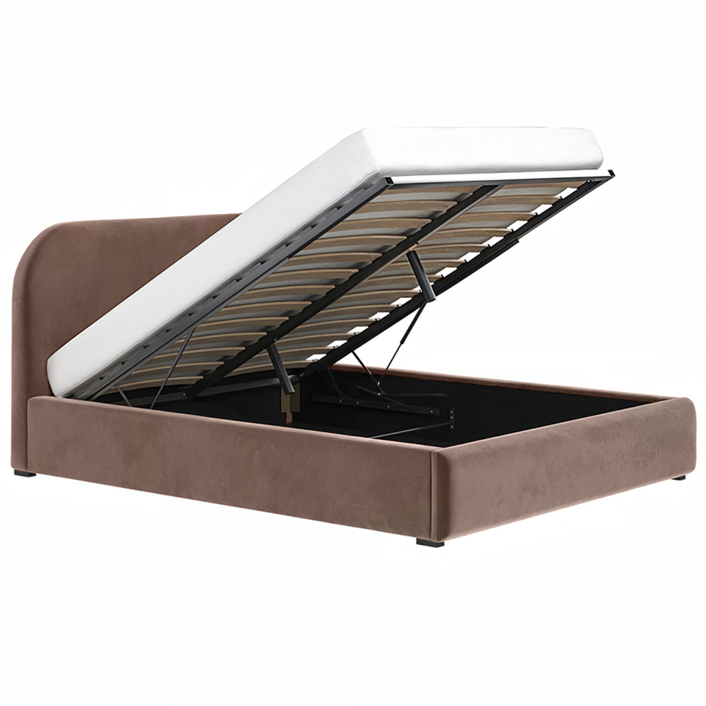 Flair Alba Double Chocolate Velvet Ottoman Bed Image 2