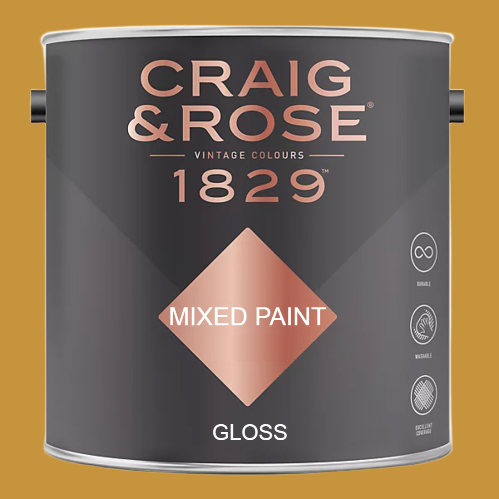 Craig & Rose 1829 Vintage Walls Wood and Metal French Ochre Gloss Mixed Paint 2.5L Image 2