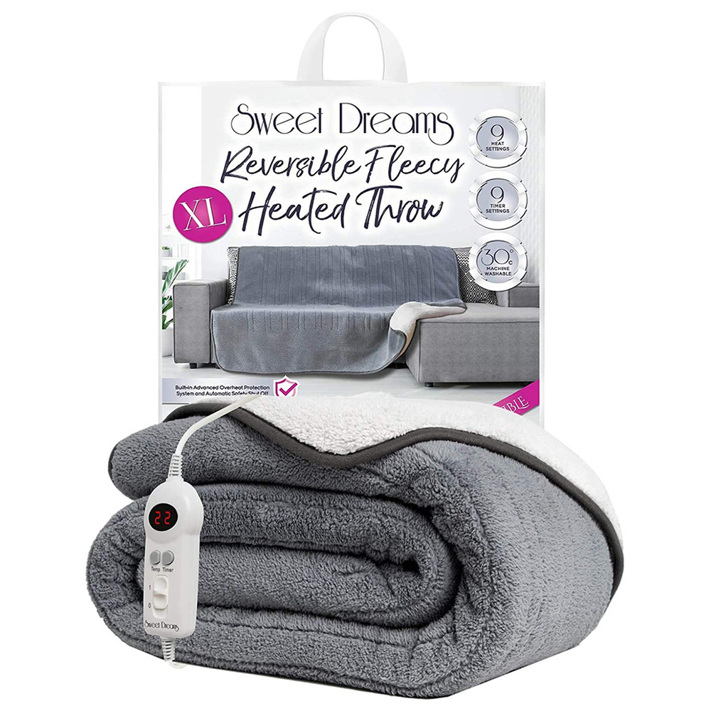 Sweet Dreams Grey Reversible Electric Throw Image 8