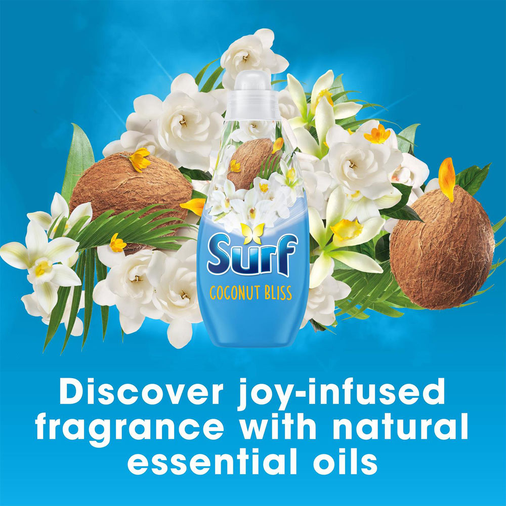 Surf Coconut Bliss Laundry Washing Liquid Detergent 24 Washes 648ml 4 Pack Image 3