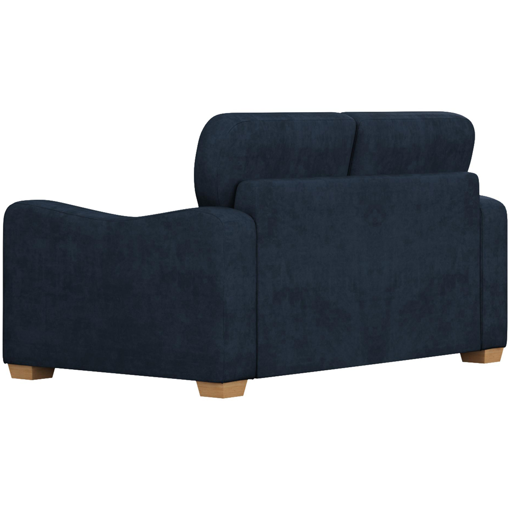 Theadford 2 Seater Royal Blue Plush Velvet Fixed Back Sofa Image 4