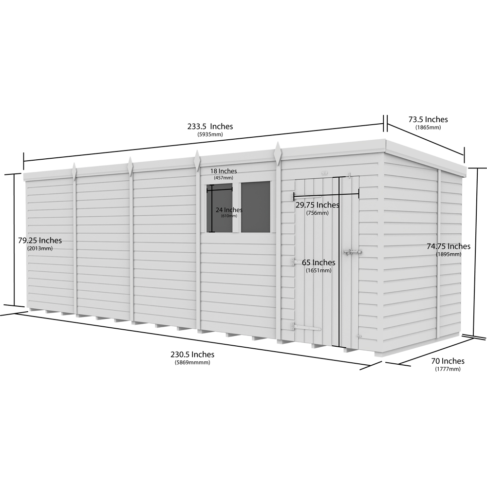 DIY Sheds 20 x 6ft Tongue and Groove Timber Pent Security Garden Shed Image 9