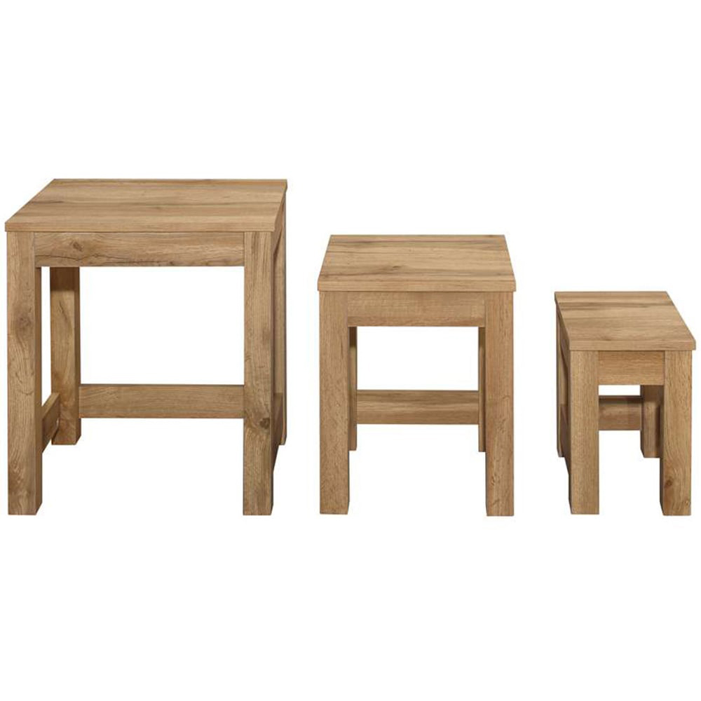 Compton Oak Nest of Tables Set of 3 Image 3
