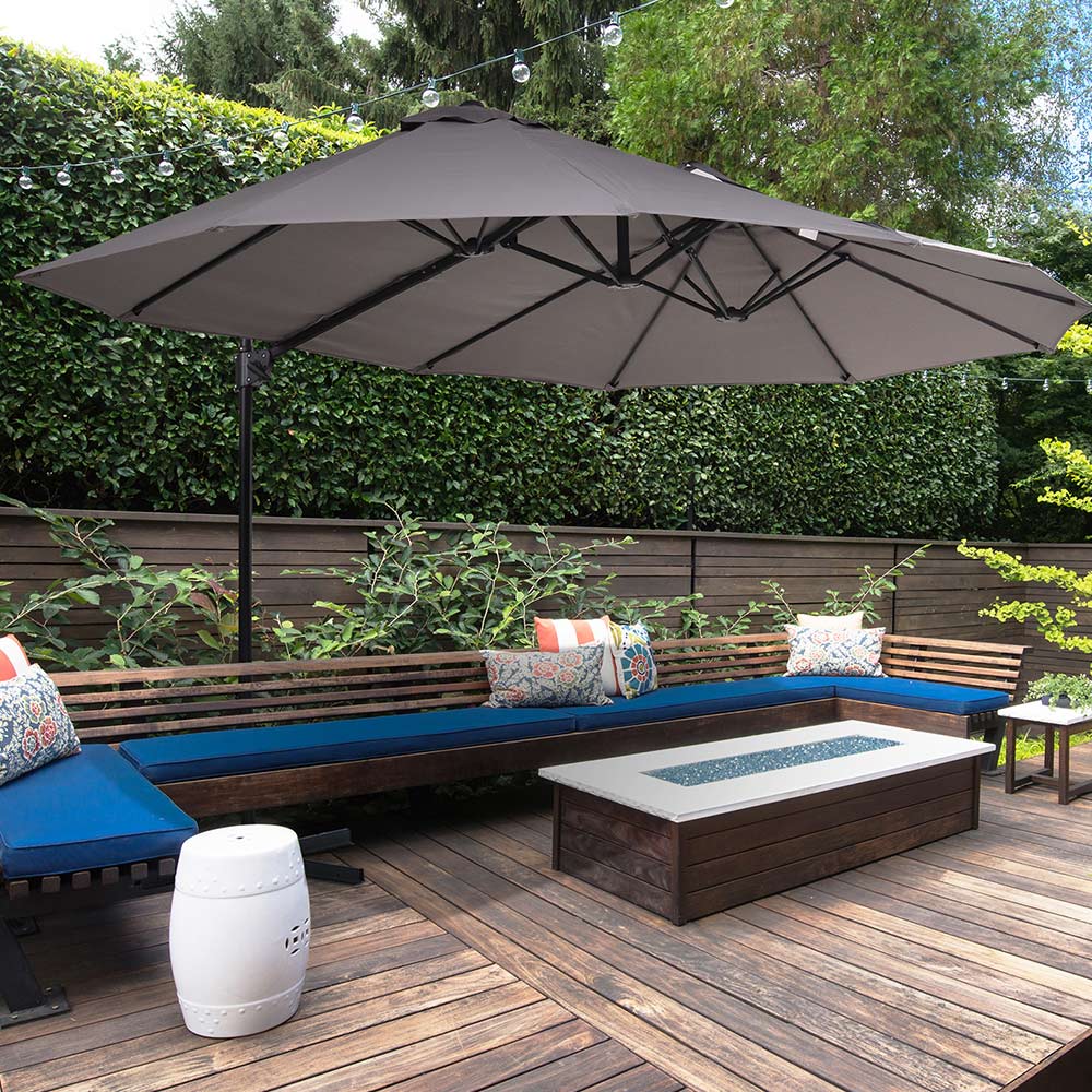 Outsunny Double Parasol Grey Image 2