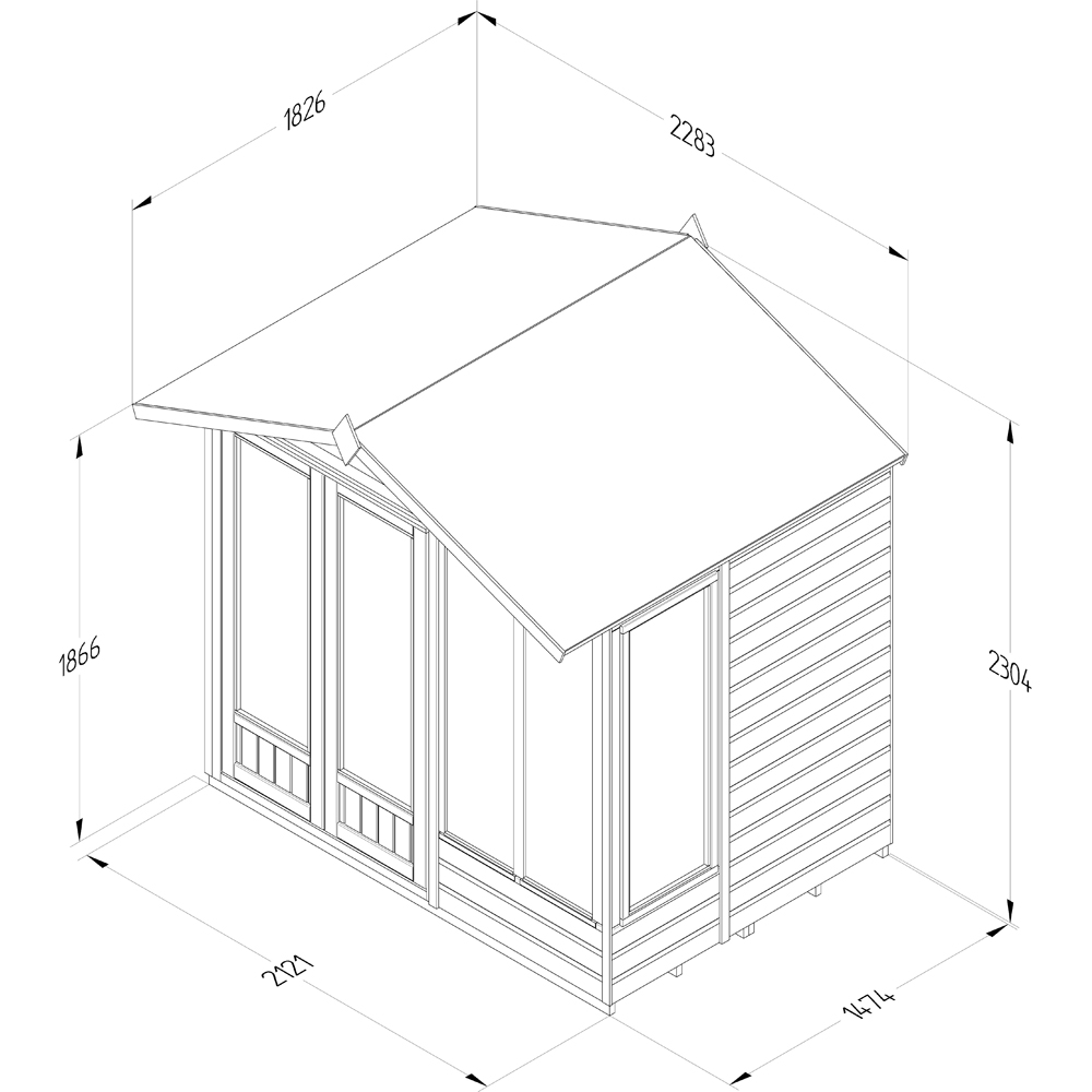 Forest Garden Beckwood 7 x 5ft Single Side Opening Shiplap Apex Summerhouse Image 9