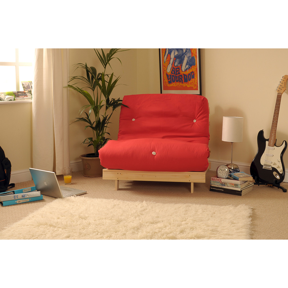 Brooklyn Luxury Double Sleeper Red Futon Base and Mattress Image 3