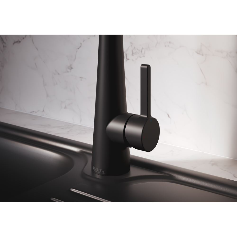 Bristan Pine Matt Black Easyfit Kitchen Mono Sink Mixer Tap Image 3