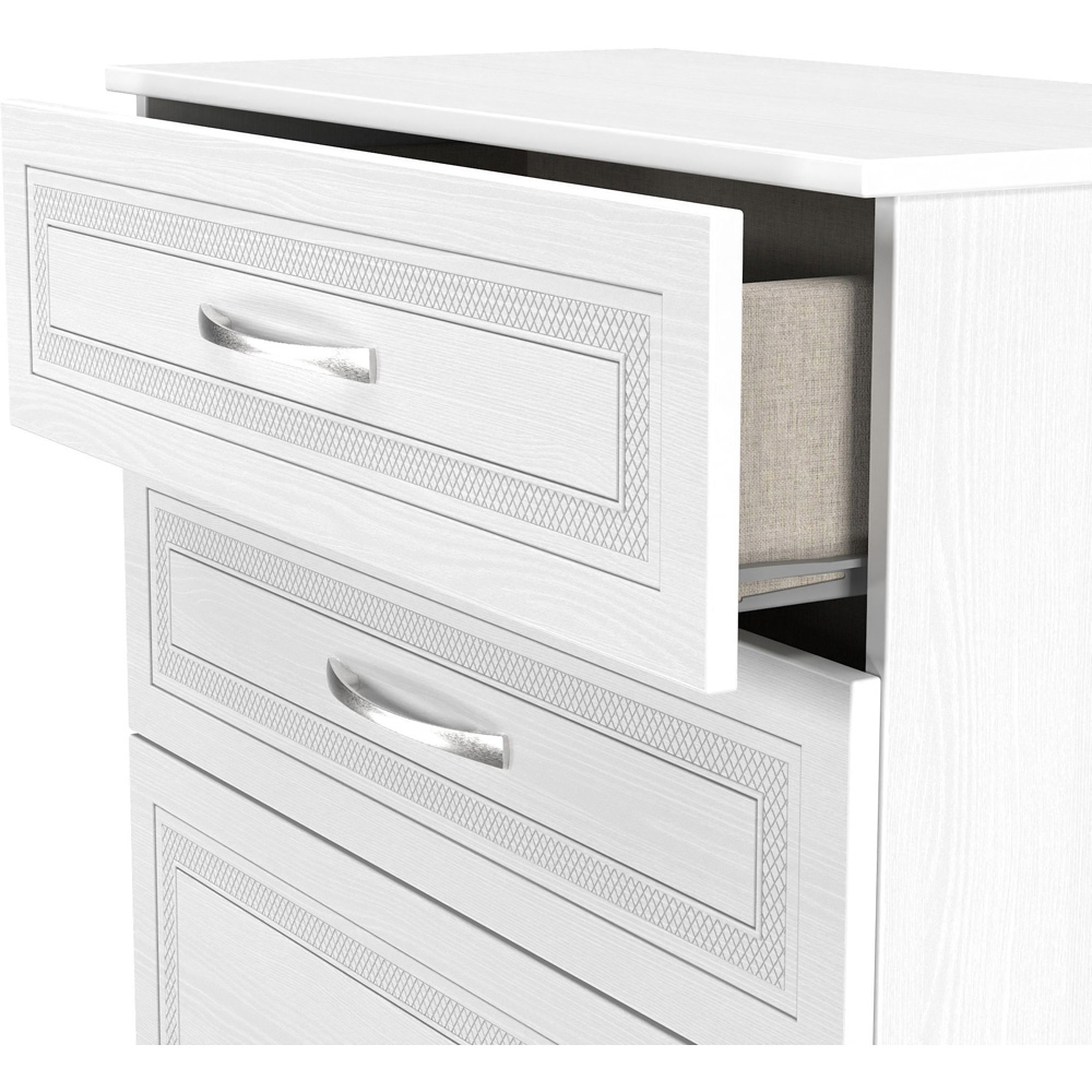 Crowndale Dorset 4 Drawer Signature White Deep Chest of Drawers Ready Assembled Image 6