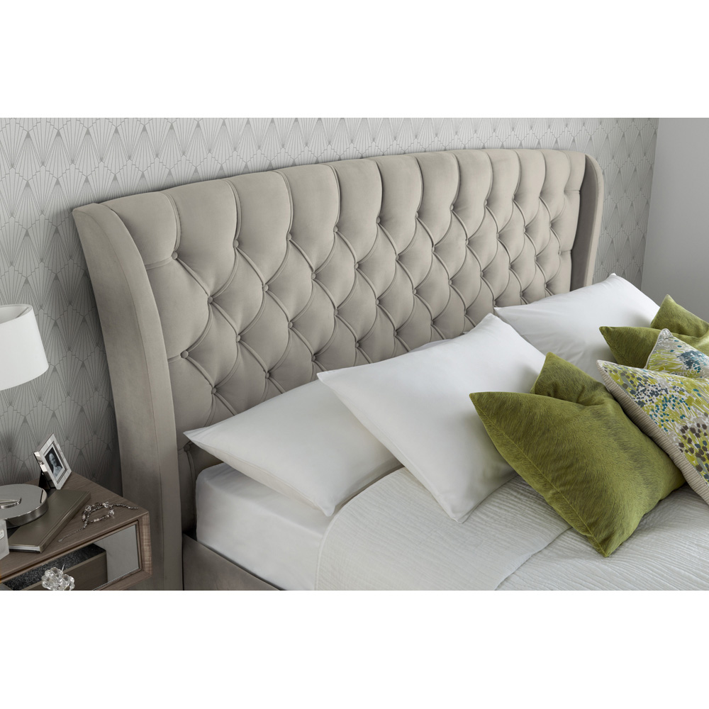 Bedmaster Newton King Size Warm Stone Velvet Storage Bed Frame with 4 Drawers Image 3