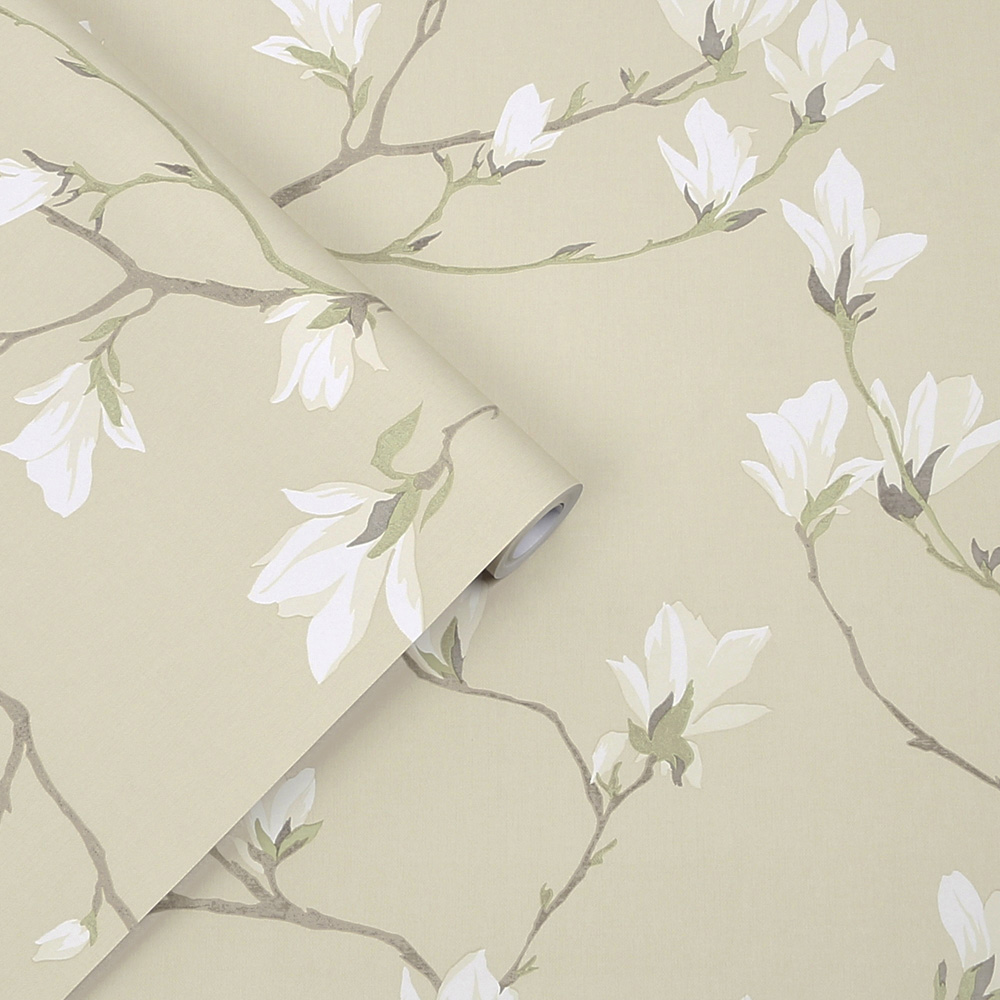 Laura Ashley Magnolia Grove Natural Wallpaper Image 2