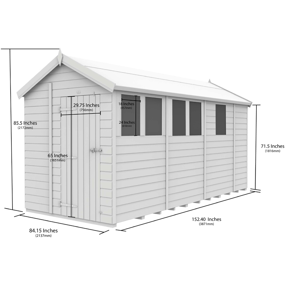DIY Sheds 7 x 13ft Tongue and Groove Timber Apex Security Garden Shed Image 9
