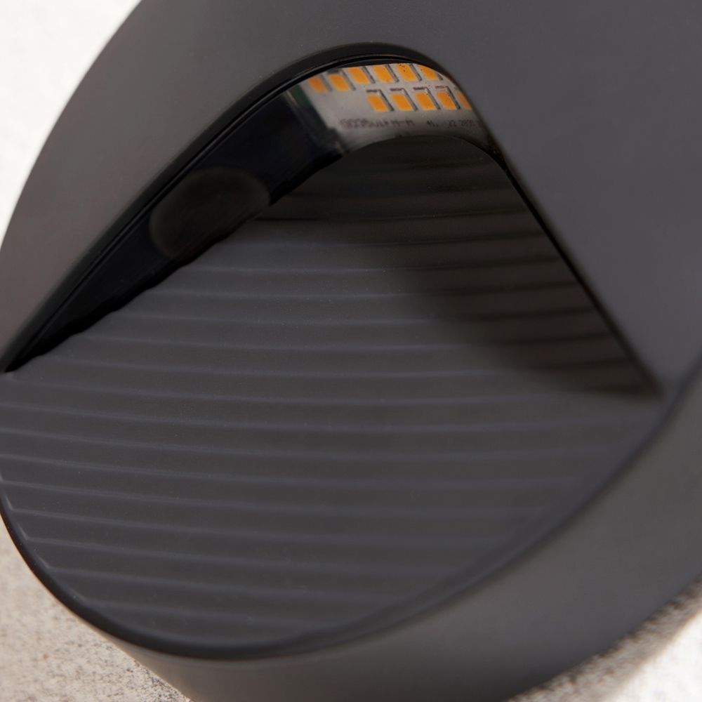 Coast Brix Anthracite Round LED Guide Wall Light Image 4