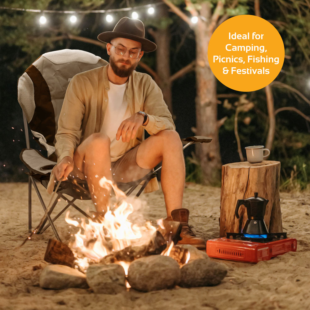 Milestone Camping Deluxe Folding Leisure Chair with Cup Holder Image 7