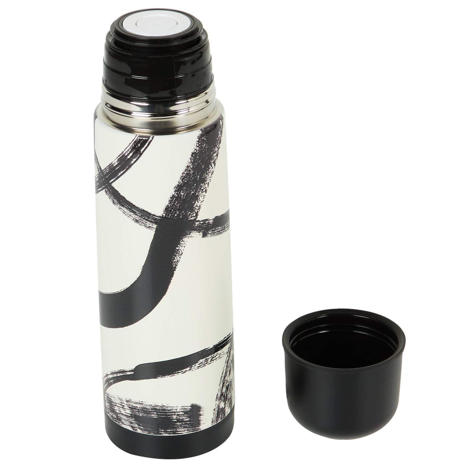 Inkwell Stainless Steel Bottle 500ml - Ivory and Black Image 4