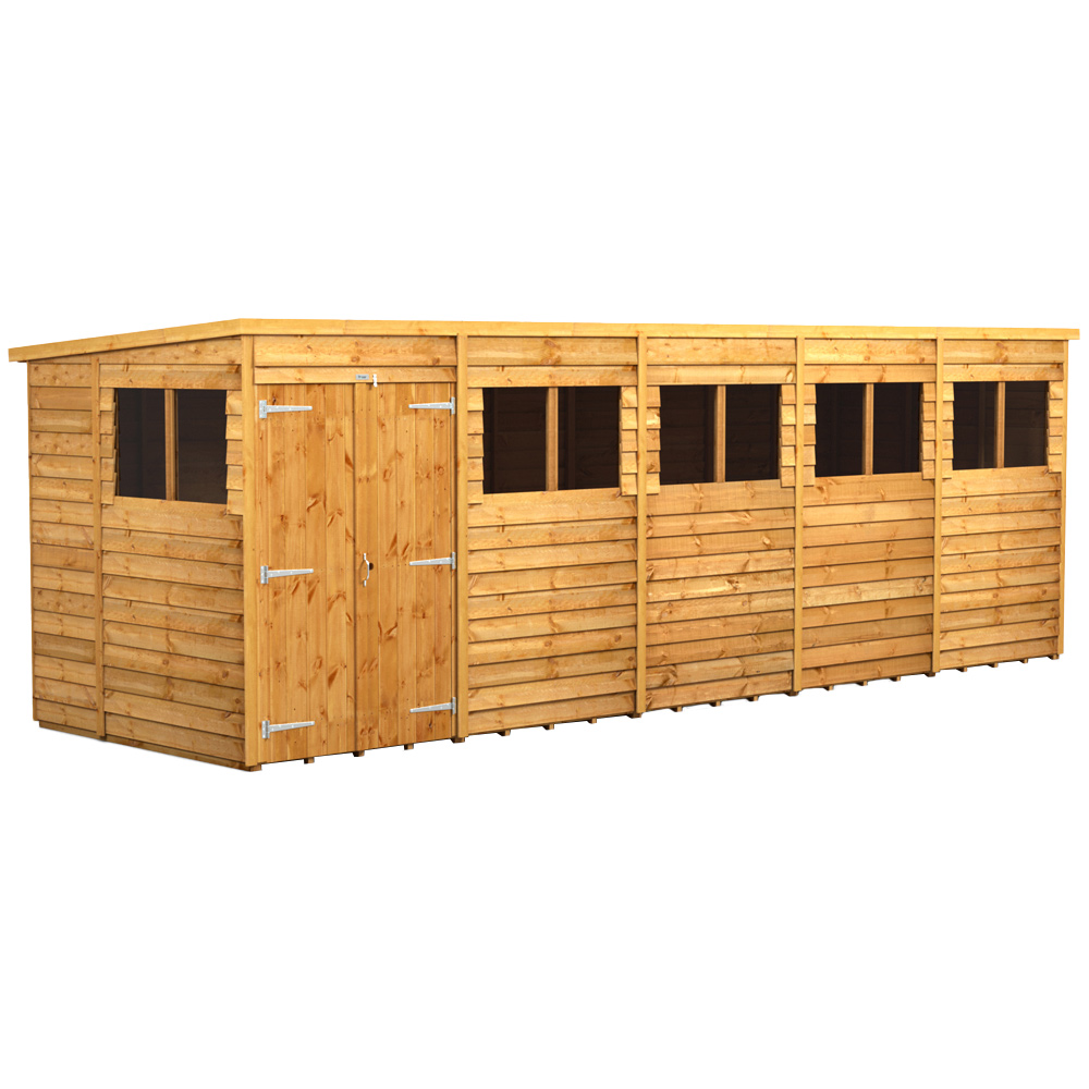 Power 20 x 6ft Overlap Pent Double Door Shed Image 1