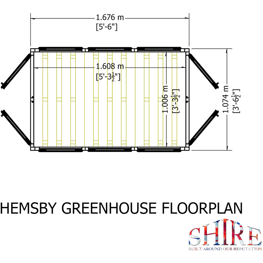 Shire Hemsby 4 x 6ft Wooden Greenhouse Image 3