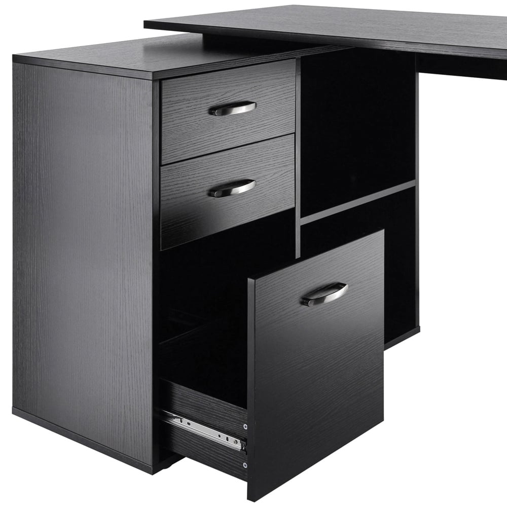 Portland Rotating Office Desk Black Image 4