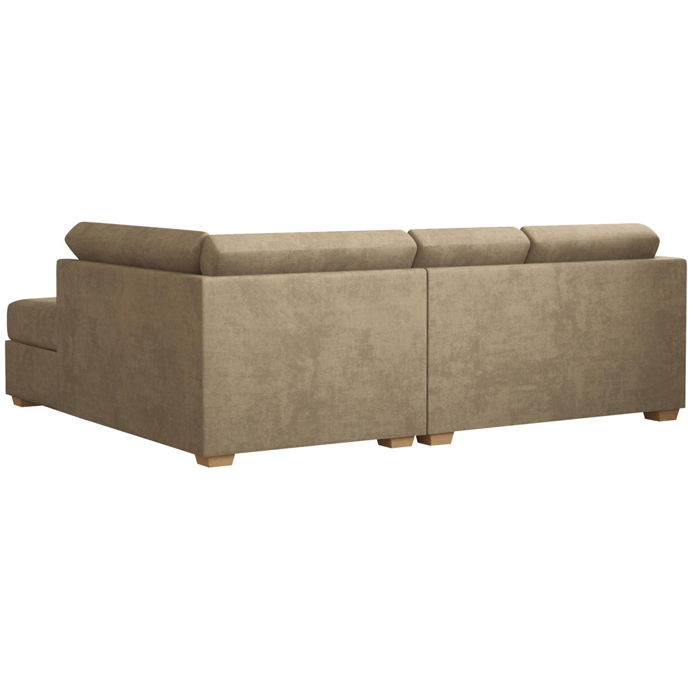 Modo 3 Seater Mink Plush Velvet Right Hand Fixed Back L-Shape Corner Sofa Image 5