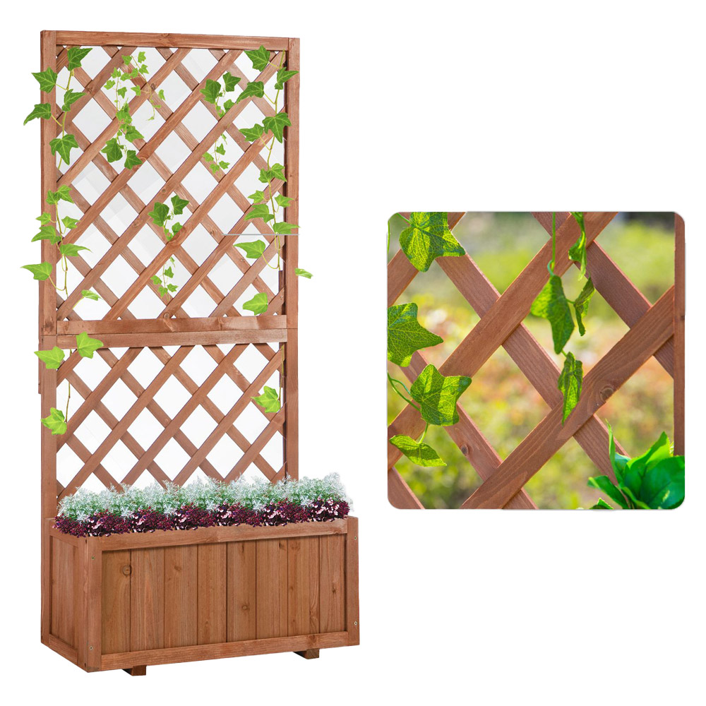 Outsunny Garden Planter Topped Trellis Image 3