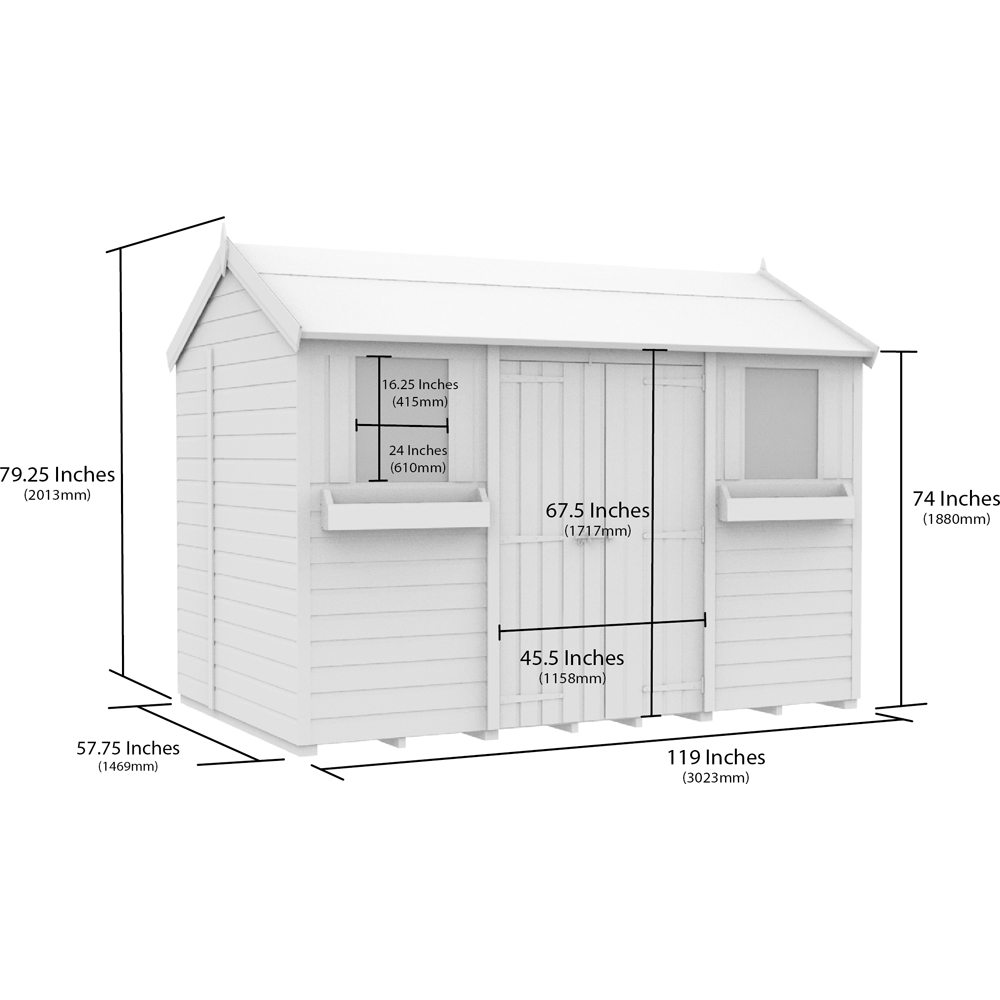DIY Sheds 10 x 5ft Tongue and Groove Timber Apex Summer Garden Shed Image 9