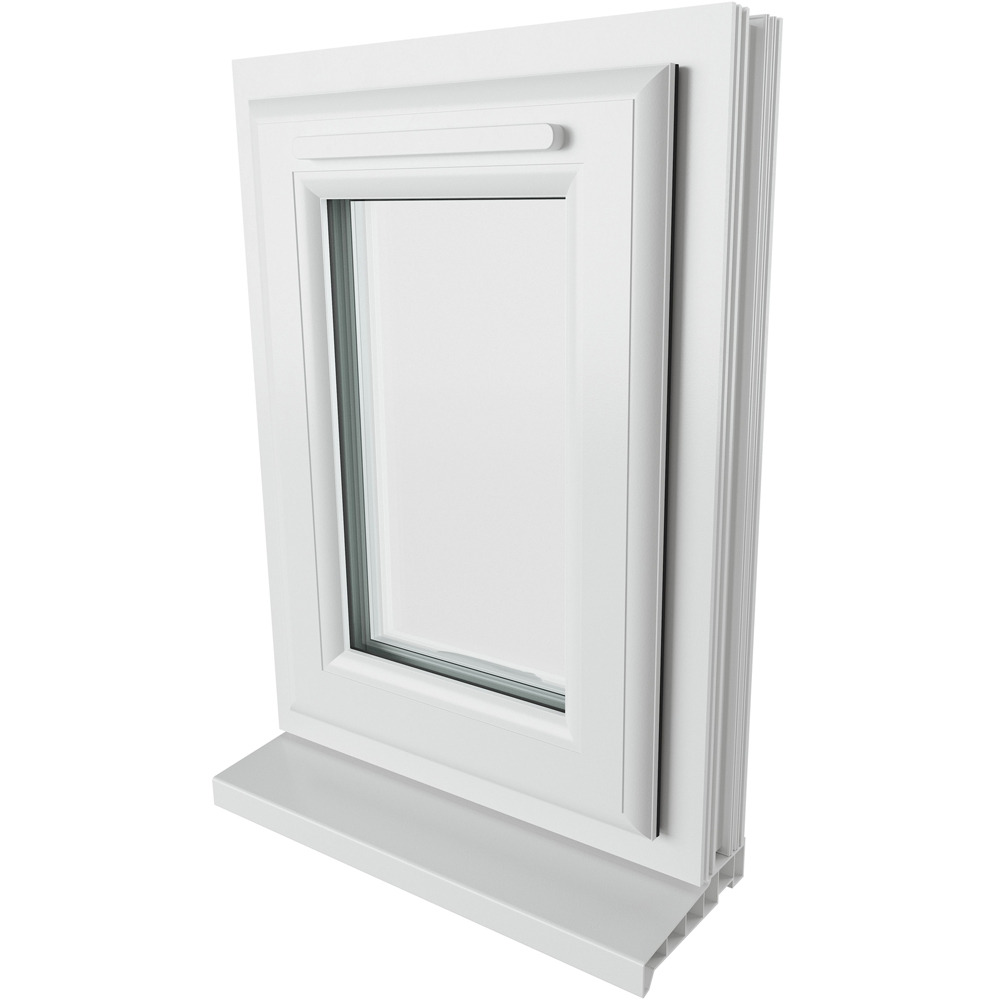 Crystal uPVC Triple Glazed Window Top Hung Opener White Clear Glass 440x610mm Image 9
