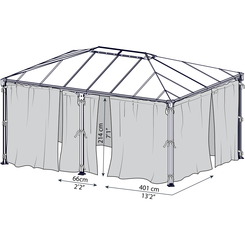 Palram Canopia 2.14 x 4.01m Rectangular Gazebo Net Image 3