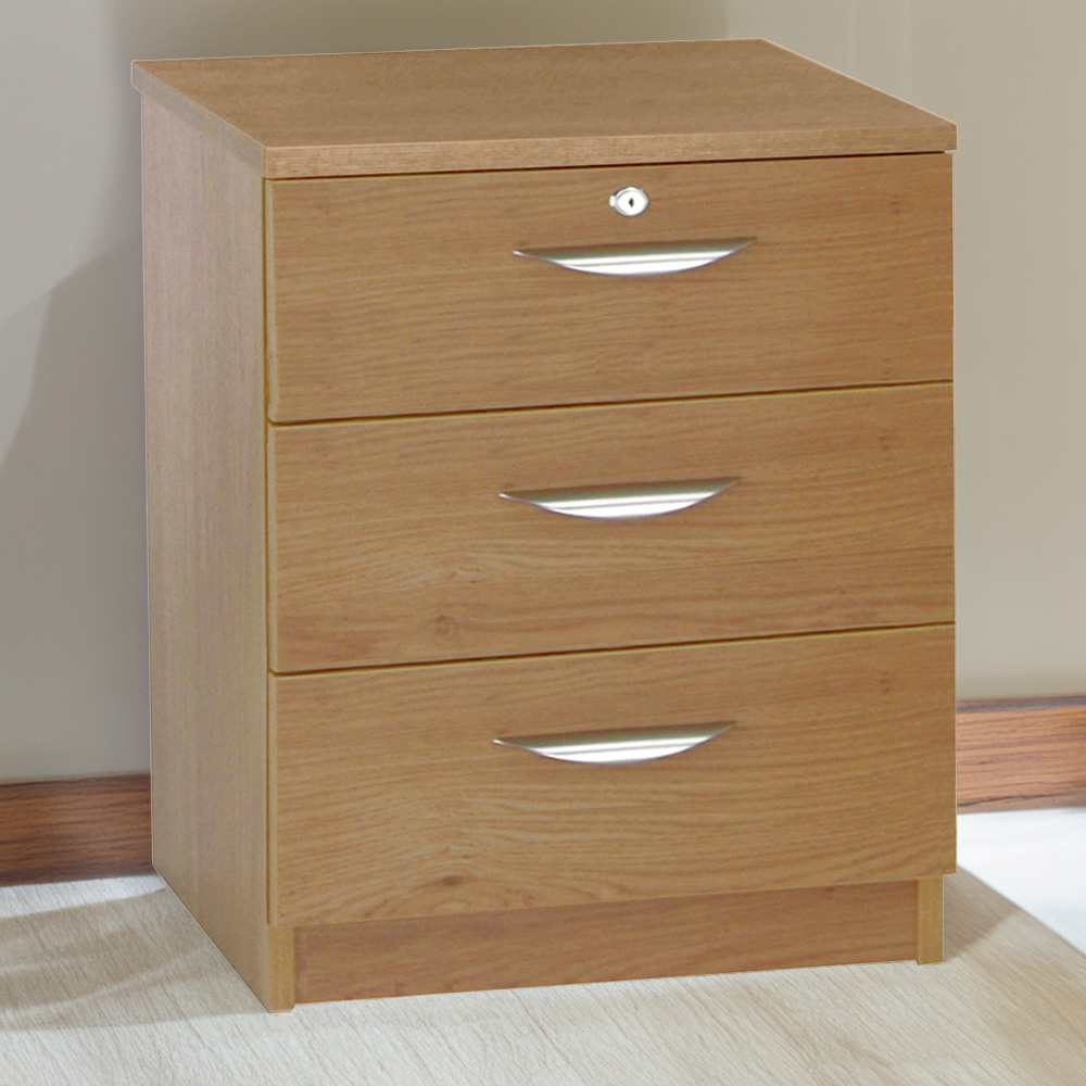 R White Cabinets 3 Drawer Brown Storage Chest Image 1