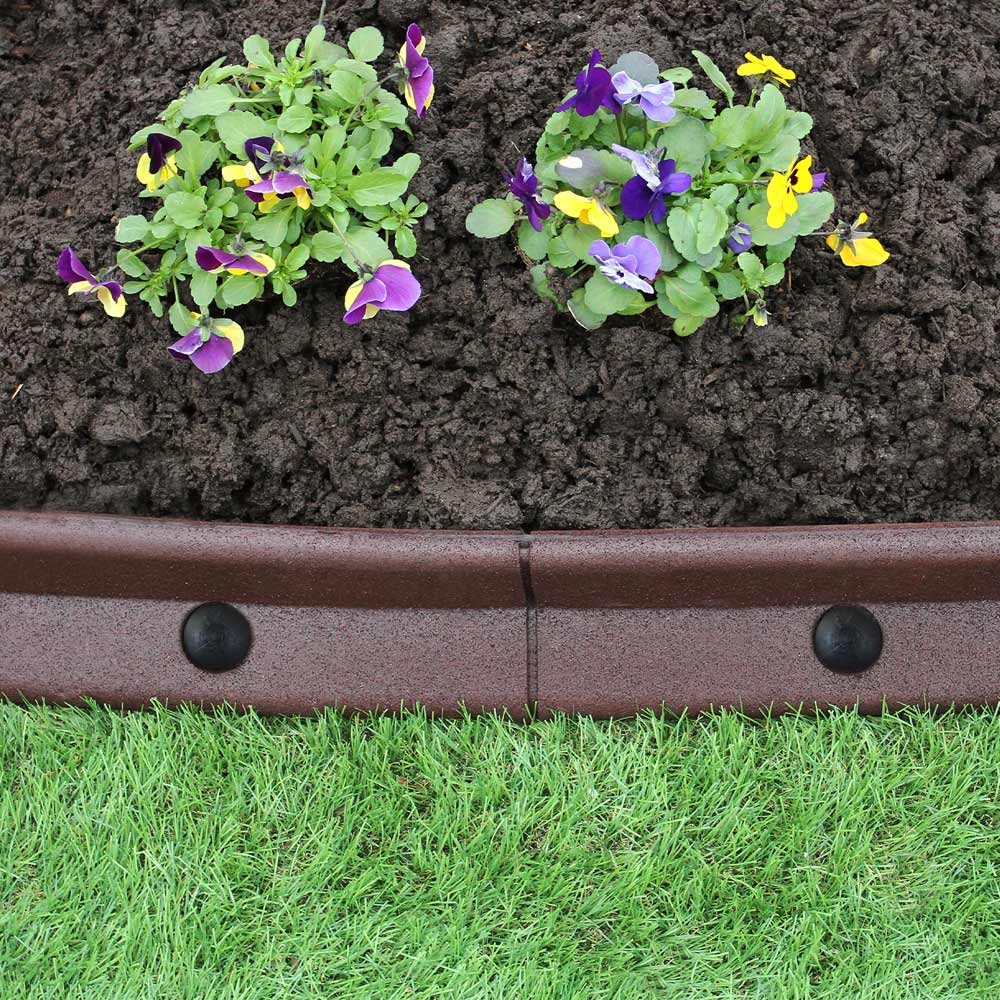MonsterShop 4 x 1.2m Brown Flexible Lawn Edging Image 2