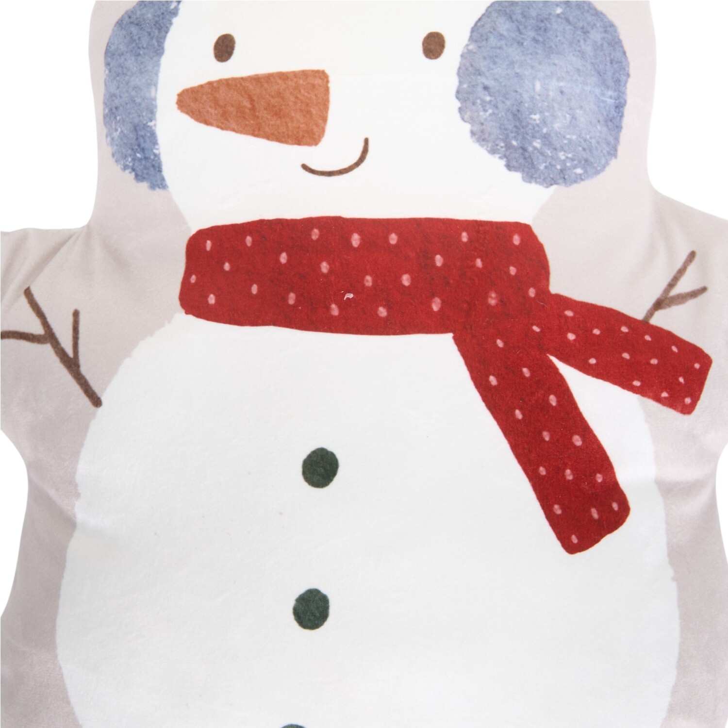 Sweet Snowman Shaped Cushion White Image 2