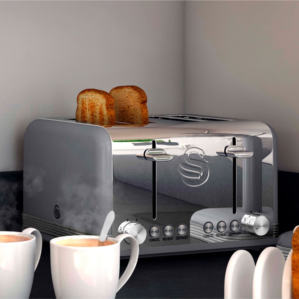 Tower Swan Retro EEJB174 Grey 20L Microwave with 4 Slice Toaster and 1.5L Kettle Set Image 7
