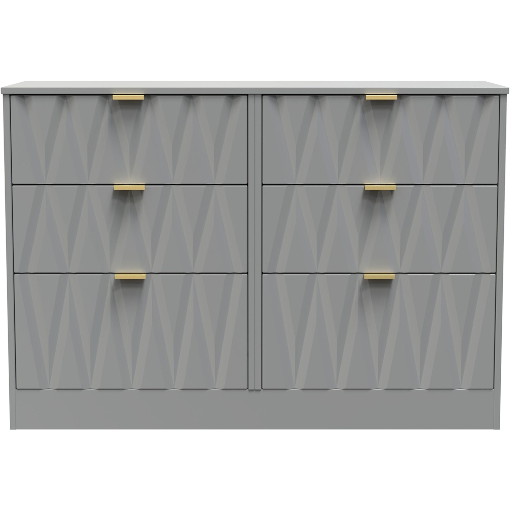 Crowndale Las Vegas 6 Drawer Dusk Grey Chest of Drawers Ready Assembled Image 3