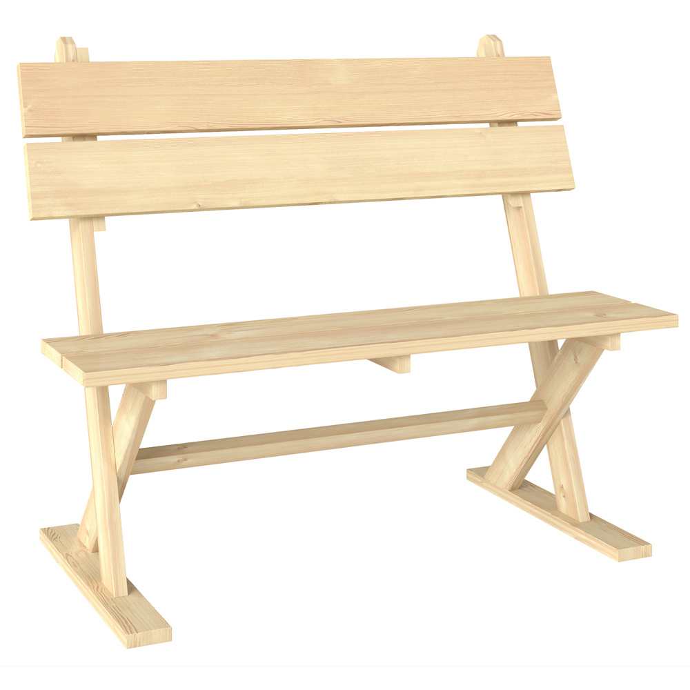 Outsunny 2 Seater Natural Wooden Garden Bench Image 2