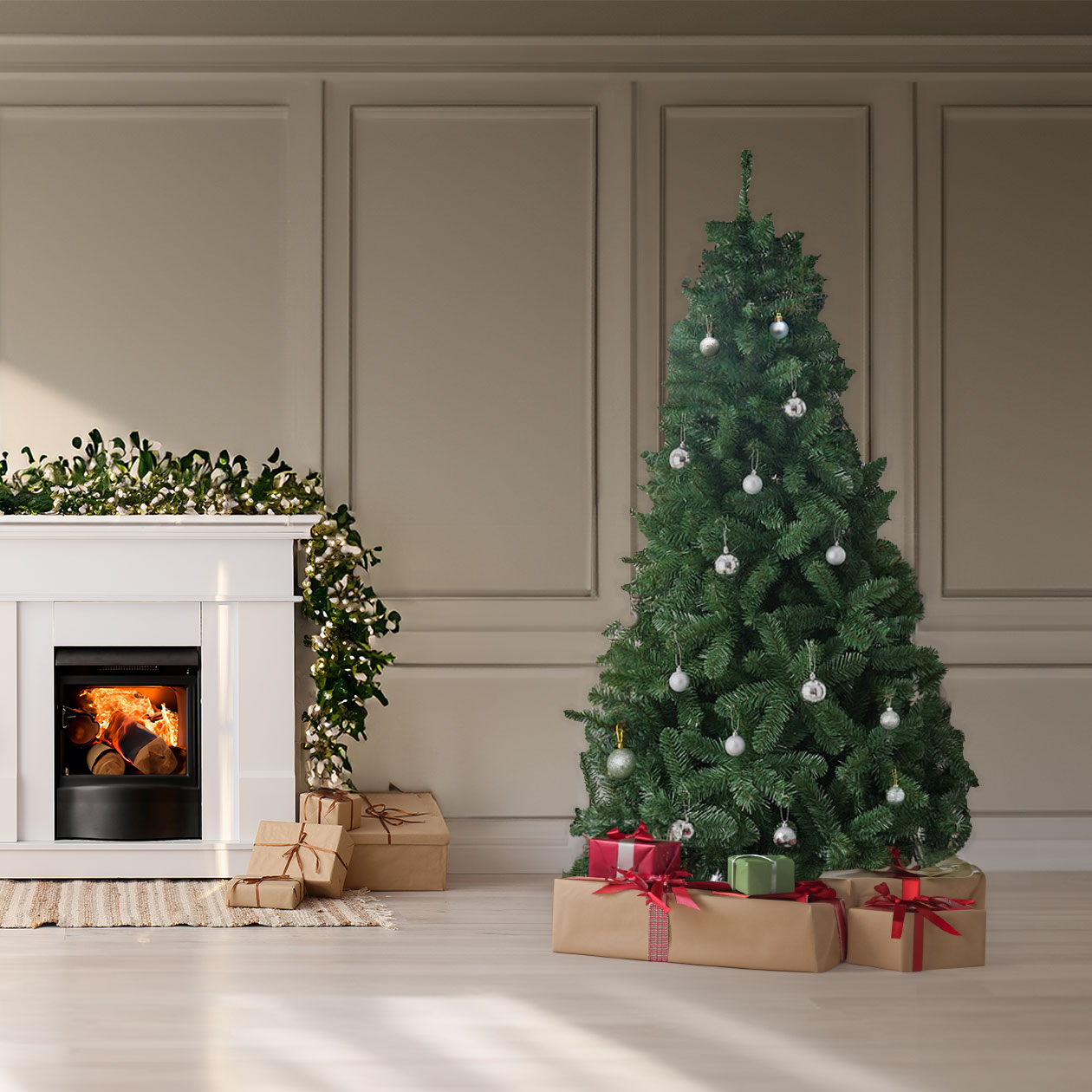 Wilko Green Unflocked  Scandinavian Fir Christmas Tree 7ft Image 7