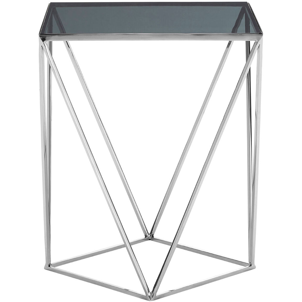 Premier Housewares Shalimar Square Top and Quadrilateral Base Side Table Image 2