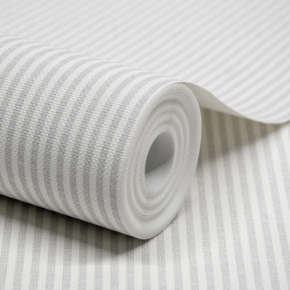 Grandeco Pinstripe Nursery Grey Textured Wallpaper Image 2