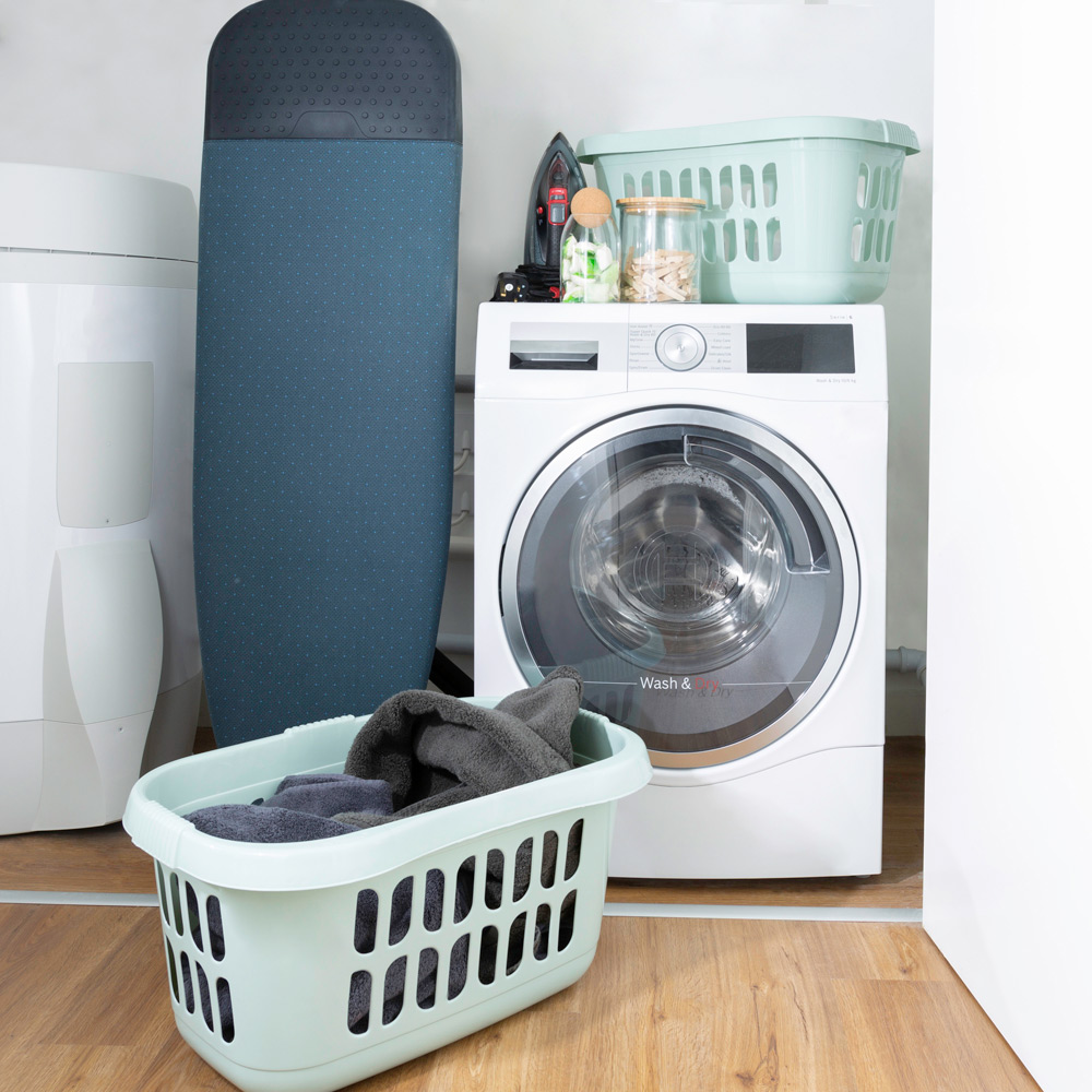 Wham Casa Sage Plastic Hipster Laundry Basket 2 Pack Image 2