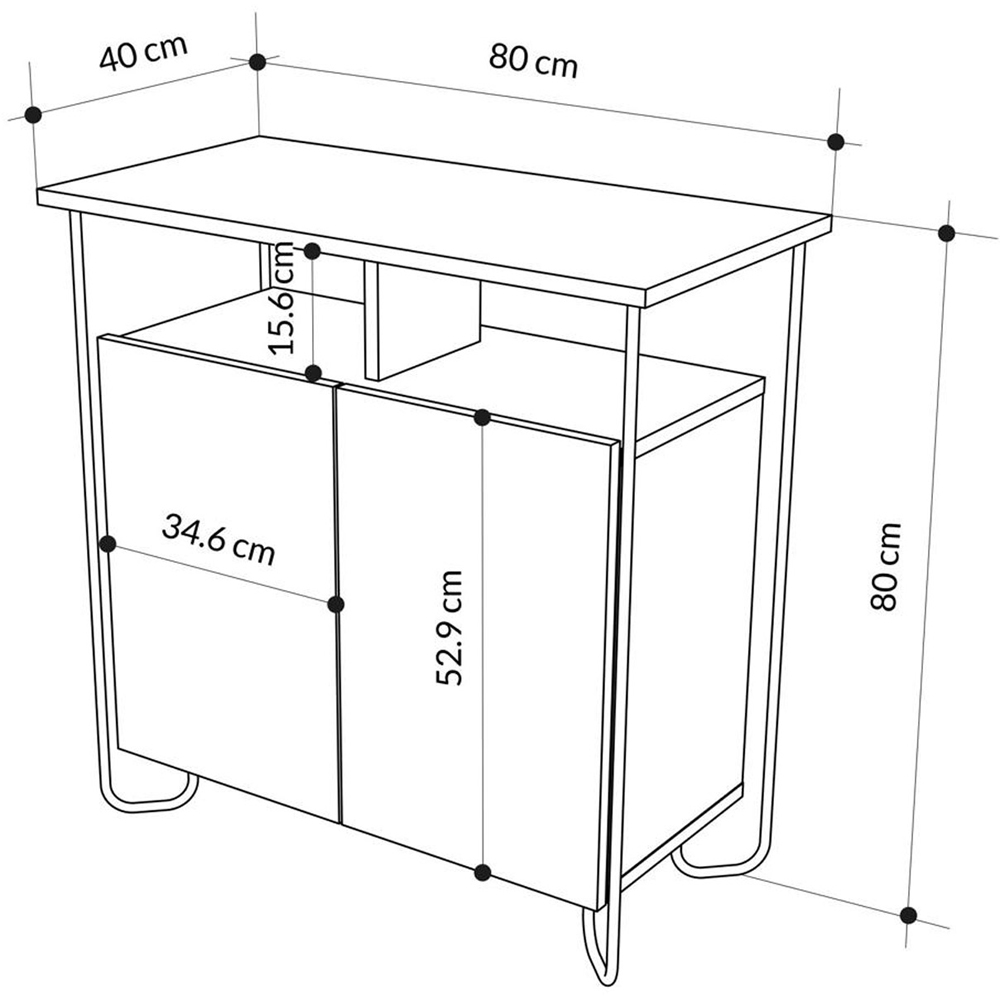 FWStyle Cornea 2 Door Ash Green Sideboard Image 7