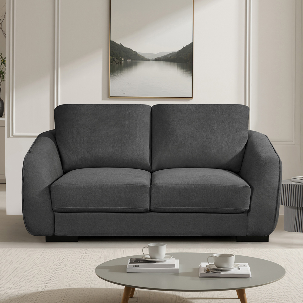 Artemis Home Fairview 2 Seater Charcoal Grey Fabric Sofa Image 3