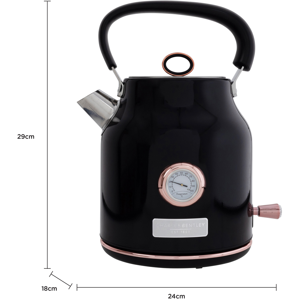 Charles Bentley Black and Rose Gold Kettle and Toaster Set Image 8